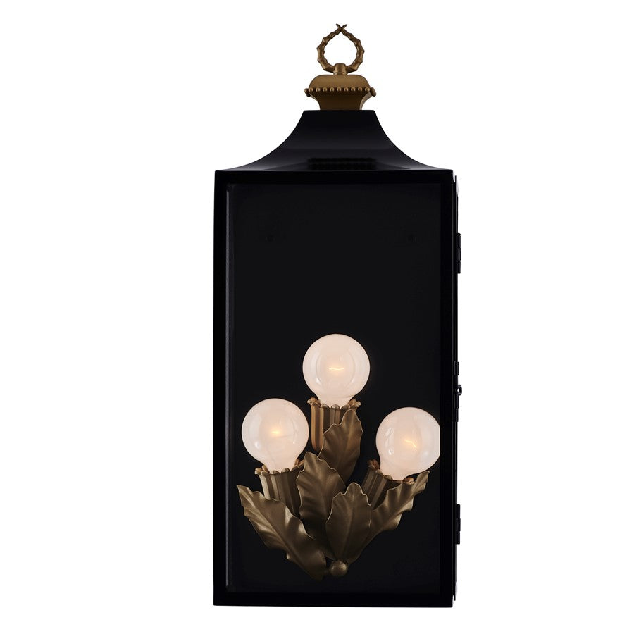 Kalco Lighting Marge 3 Light Outdoor Wall Sconce, Matte Black - 410221MB