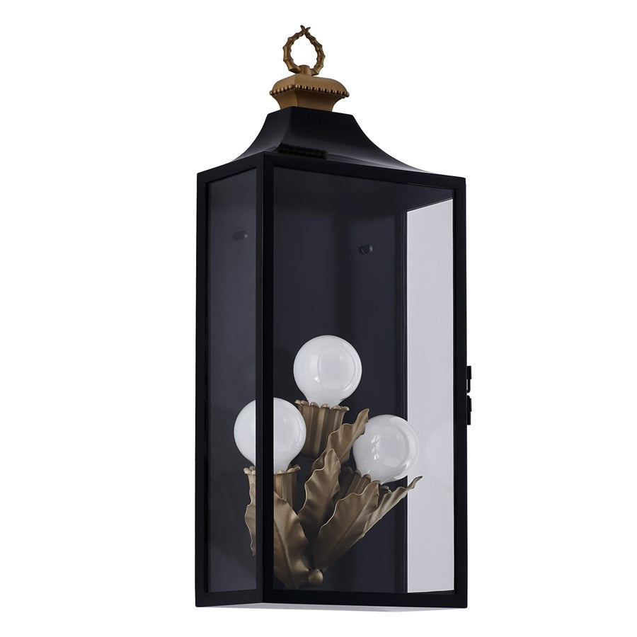 Kalco Lighting Marge 3 Light Outdoor Wall Sconce, Matte Black