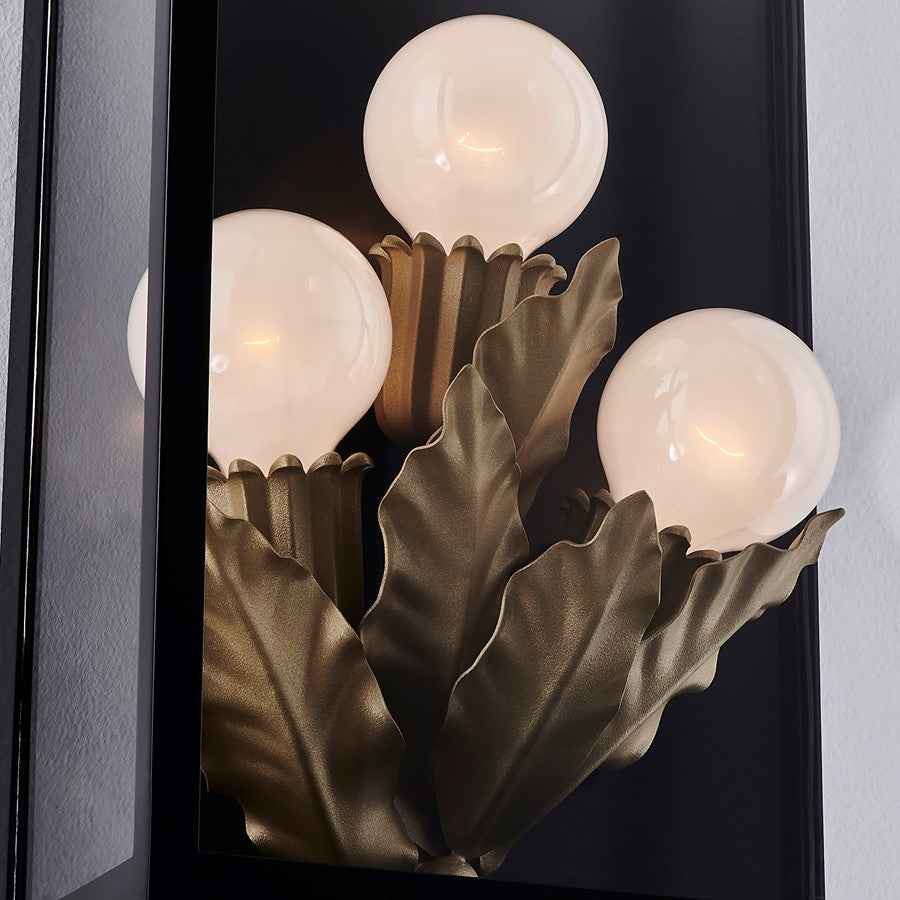 Kalco Lighting Marge 3 Light Outdoor Wall Sconce, Matte Black