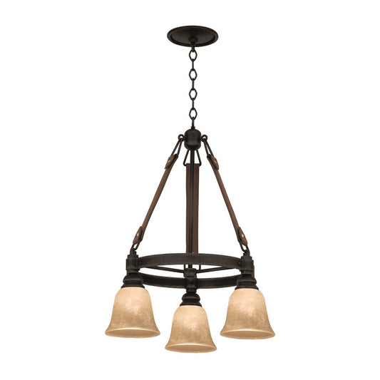 Kalco Lighting Rodeo Drive 3 Light Chandelier, Black - 4633B-ECRU