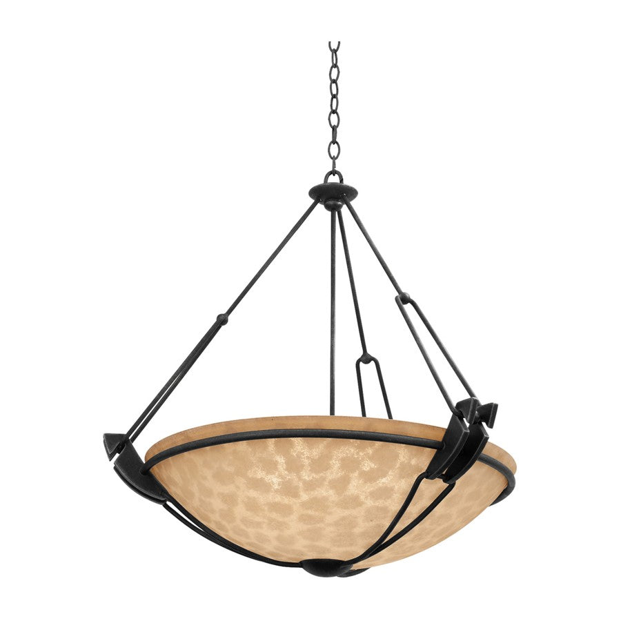 Kalco Lighting Grande 3 Light Pendant, Black/Ecru - 4845B-ECRU