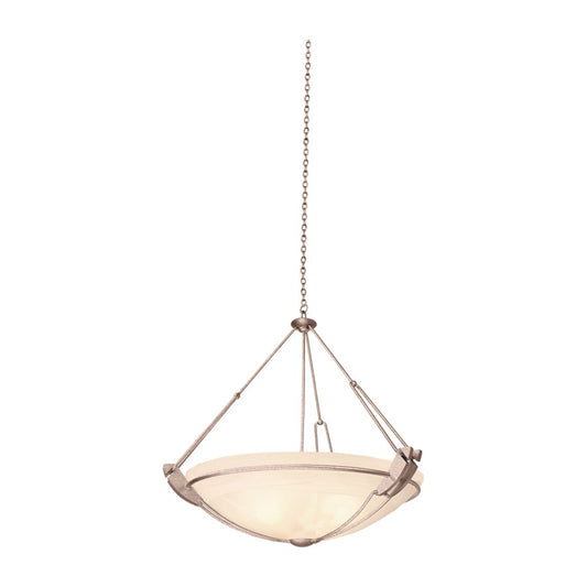 Kalco Lighting Grande 3 Light Pendant, Pearl Silver/Alabaster - 4845PS-ALAB