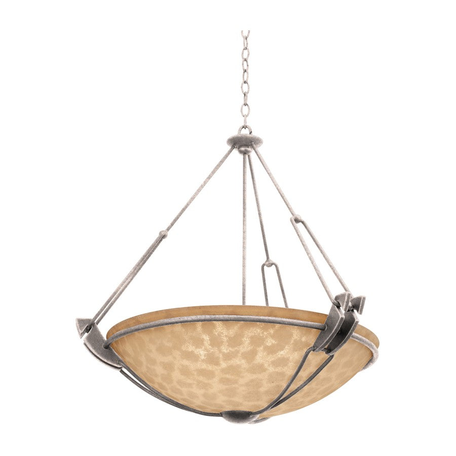 Kalco Lighting Grande 3 Light Pendant, Pearl Silver/Ecru - 4845PS-ECRU