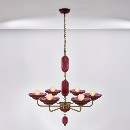 Kalco Lighting Verde 6 Light Pendant, Satin Brass - 519671STB-MGNT