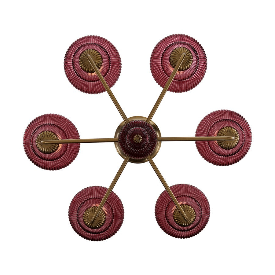 Kalco Lighting Verde 6 Light Pendant, Satin Brass
