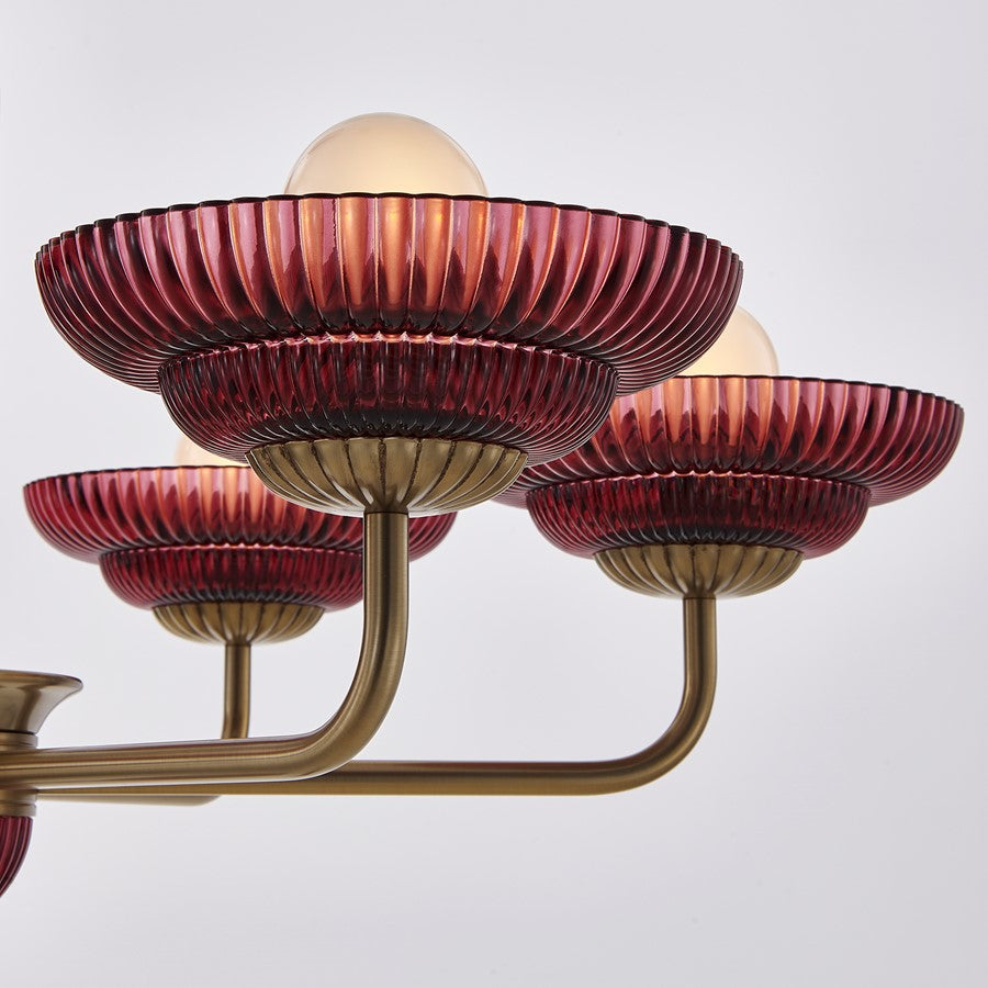 Kalco Lighting Verde 6 Light Pendant, Satin Brass