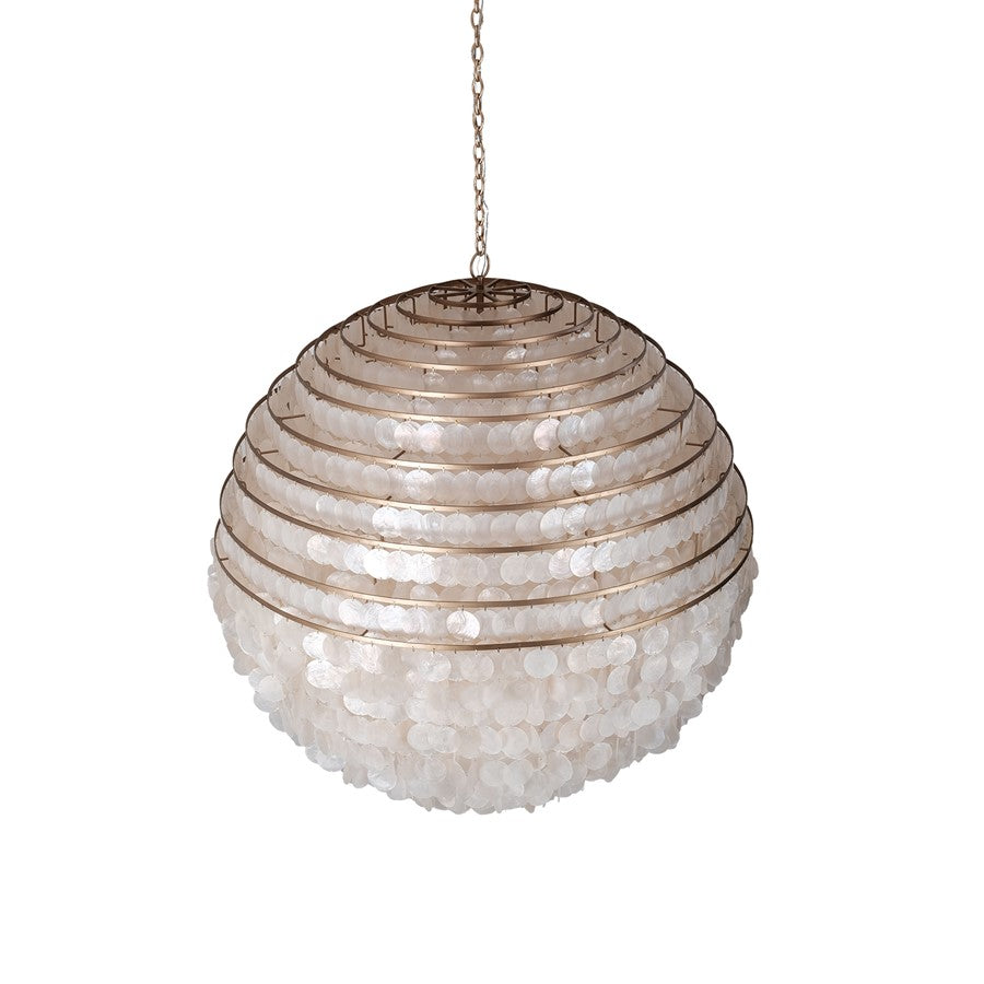 Kalco Lighting Sphere 12 Light Chandelier, Pearlized Antique Brass - 521159PAB