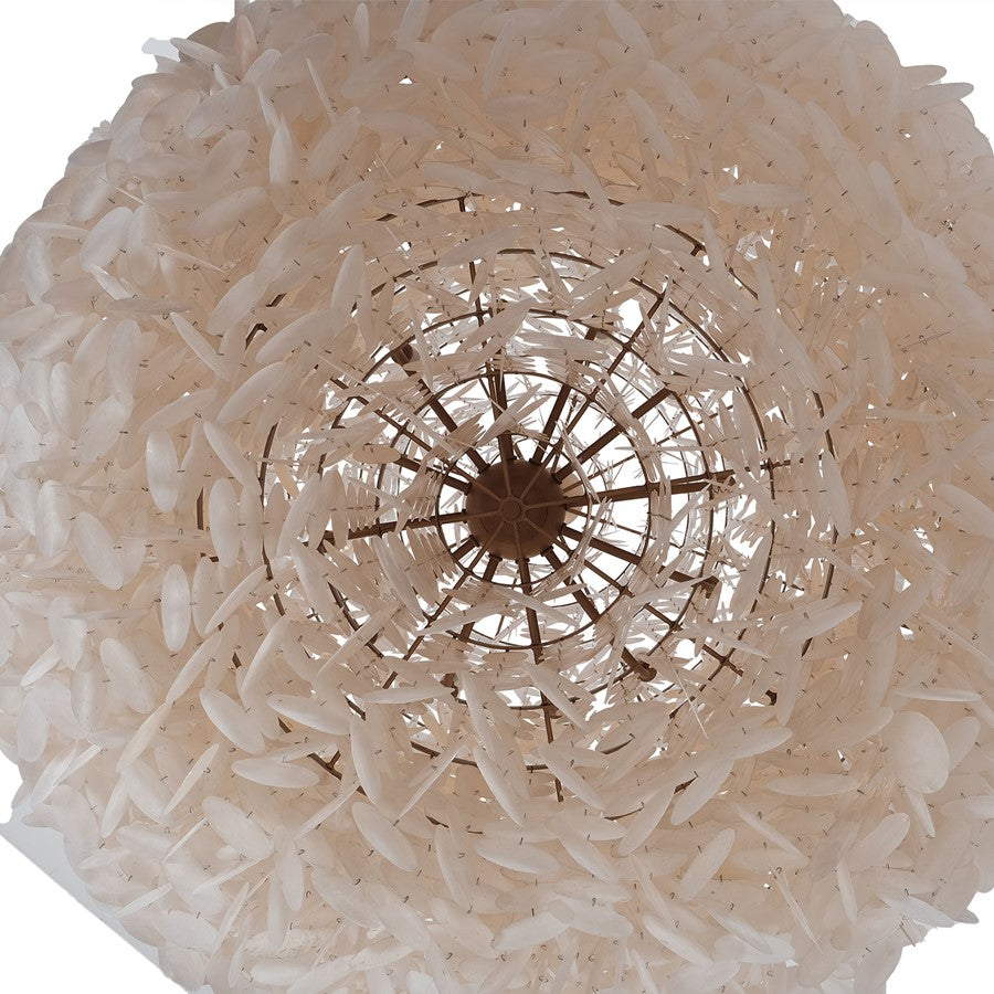 Kalco Lighting Sphere 12 Light Chandelier, Pearlized Antique Brass