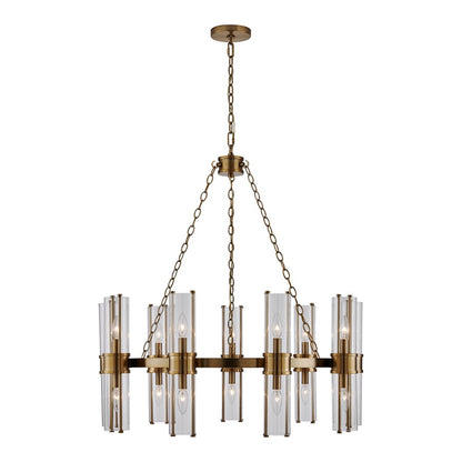 Kalco Lighting Duet 18 Light Chandelier, Vintage Brass - 521356VGB