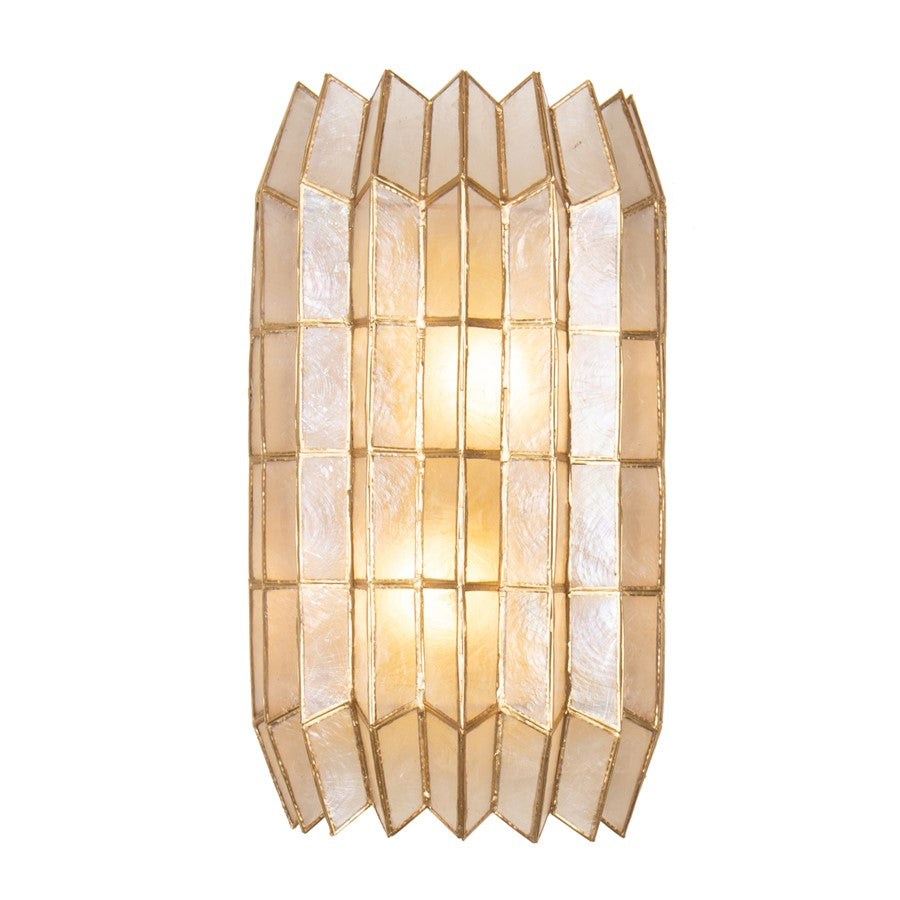 Kalco Lighting Fractal 2 Light Wall Sconce, Oxidized Gold Leaf - 522621OL