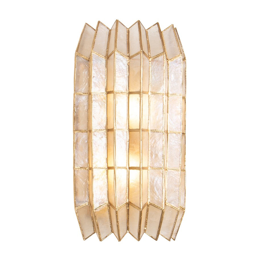 Kalco Lighting Fractal 2 Light Wall Sconce, Oxidized Gold Leaf