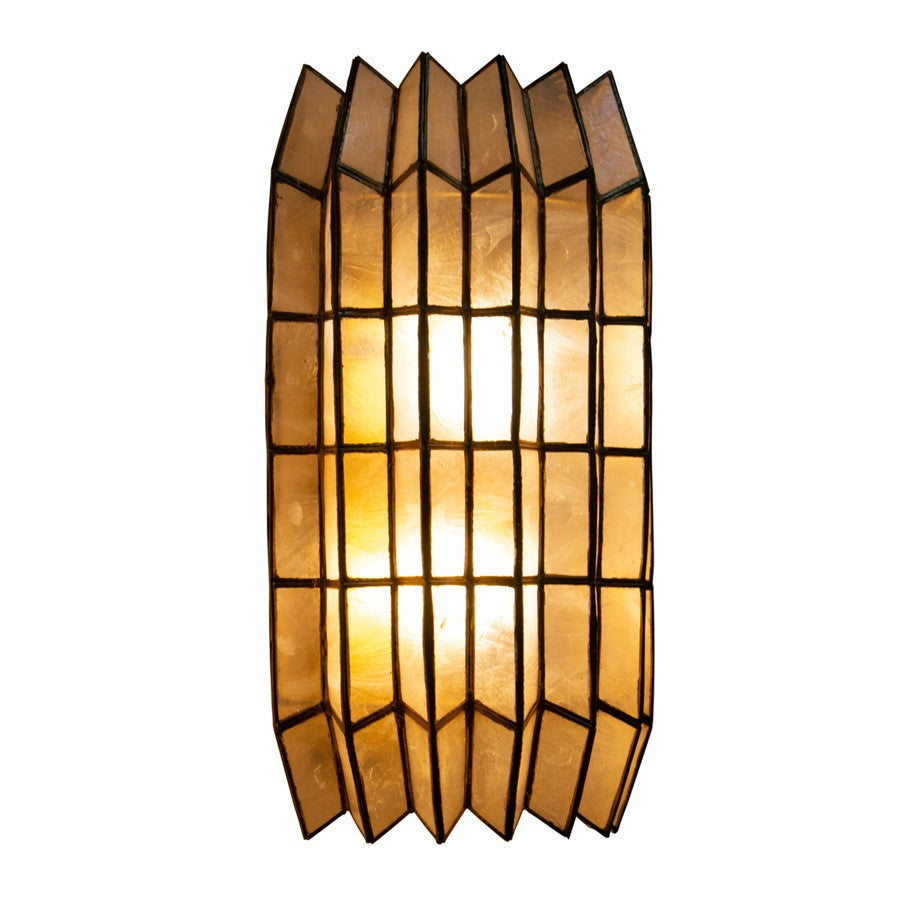 Kalco Lighting Fractal 2 Light Wall Sconce, Oxidized Gold Leaf