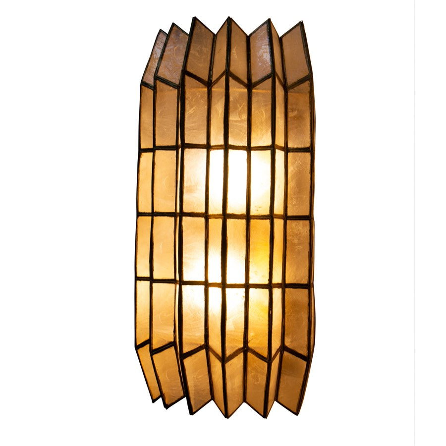 Kalco Lighting Fractal 2 Light Wall Sconce, Oxidized Gold Leaf