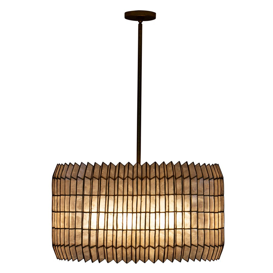 Kalco Lighting Fractal 8 Light Chandelier, Oxidized Gold Leaf