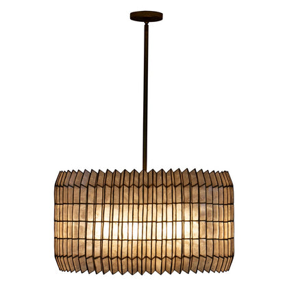 Kalco Lighting Fractal 8 Light Chandelier, Oxidized Gold Leaf