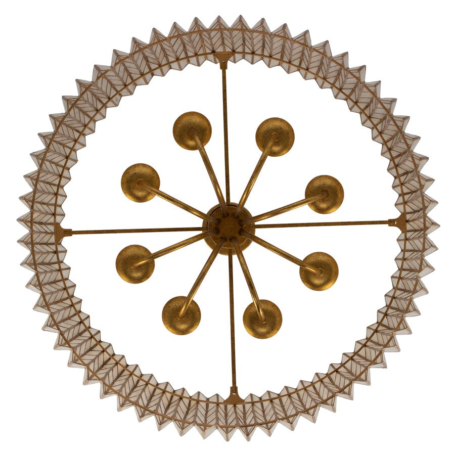 Kalco Lighting Fractal 8 Light Chandelier, Oxidized Gold Leaf
