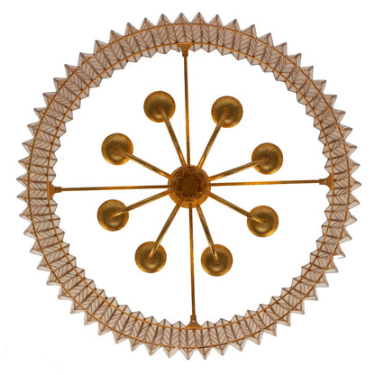 Kalco Lighting Fractal 8 Light Chandelier, Oxidized Gold Leaf