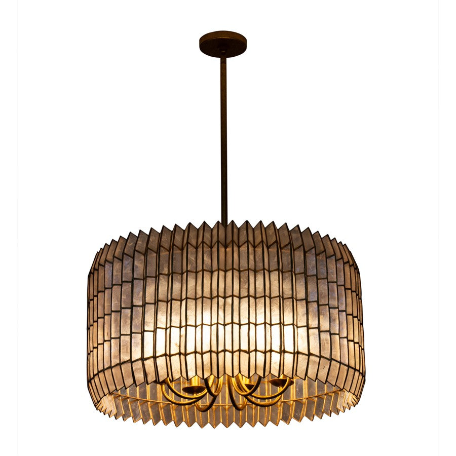 Kalco Lighting Fractal 8 Light Chandelier, Oxidized Gold Leaf
