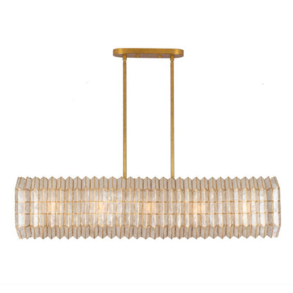 Kalco Lighting Fractal 10 Light Linear Pendant, Oxidized Gold Leaf - 522661OL