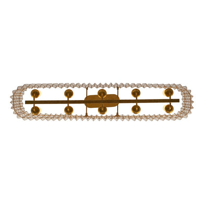 Kalco Lighting Fractal 10 Light Linear Pendant, Oxidized Gold Leaf