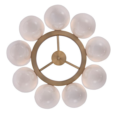 Kalco Lighting Cocoon 9 Light Chandelier, Winter Brass