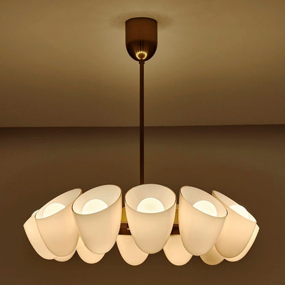 Kalco Lighting Cocoon 12 Light Chandelier, Winter Brass