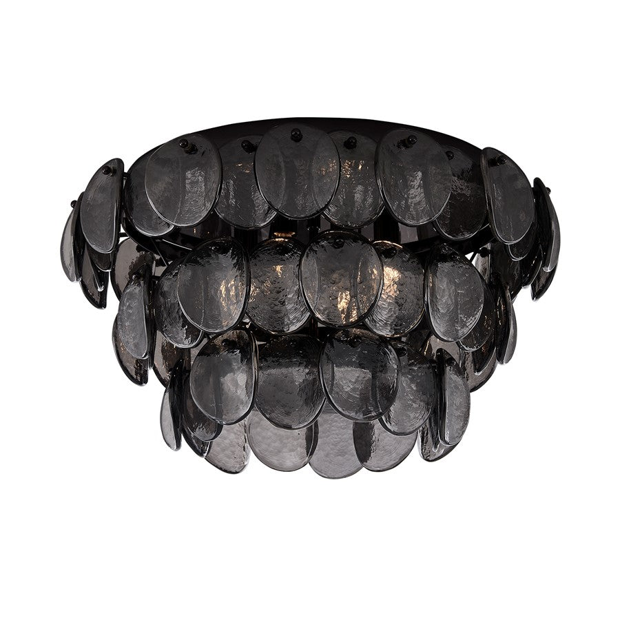 Kalco Lighting Uroko 4 Light Flush Mount, Black Nickel