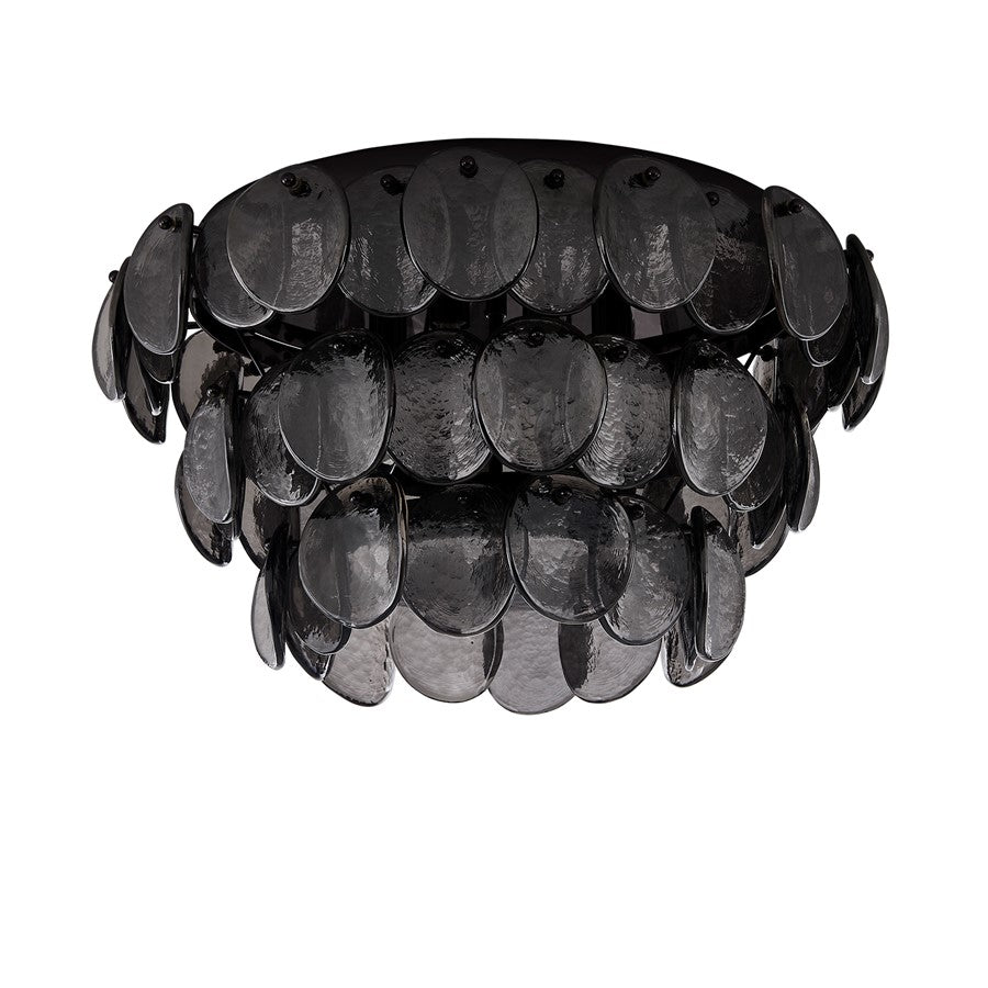 Kalco Lighting Uroko 4 Light Flush Mount, Black Nickel