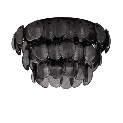 Kalco Lighting Uroko 4 Light Flush Mount, Black Nickel