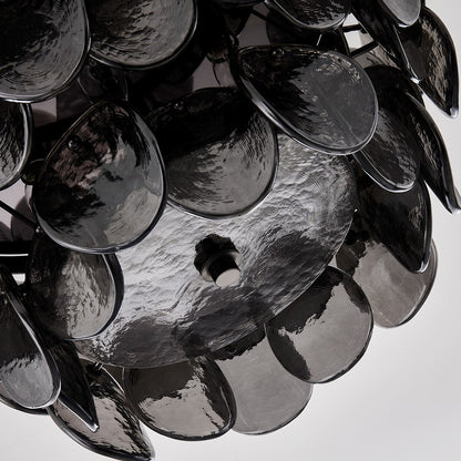 Kalco Lighting Uroko 4 Light Flush Mount, Black Nickel