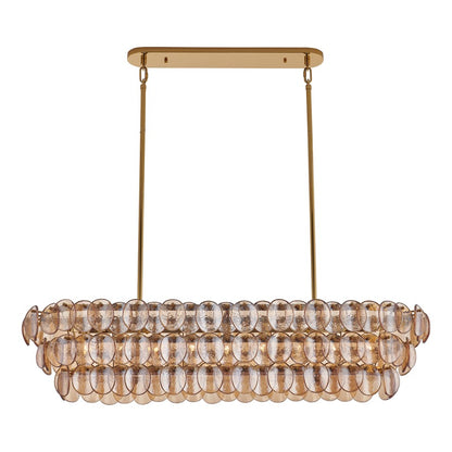 Kalco Lighting Uroko 9 Light Linear Pendant, Polished Winter Brass