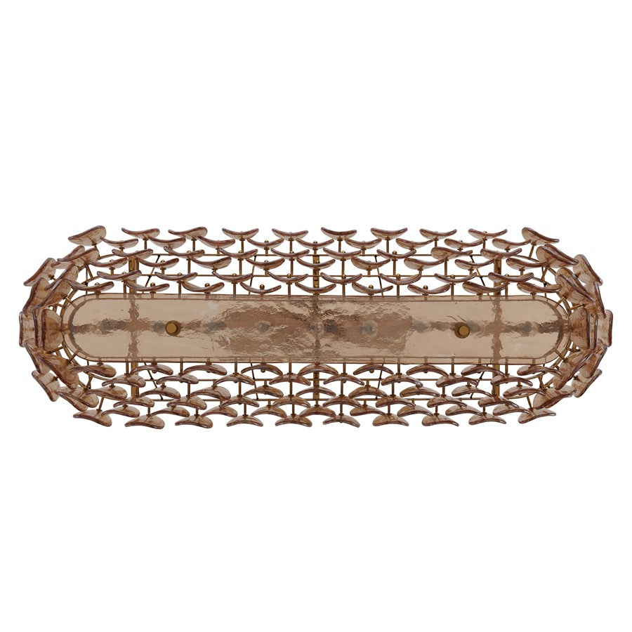 Kalco Lighting Uroko 9 Light Linear Pendant, Polished Winter Brass