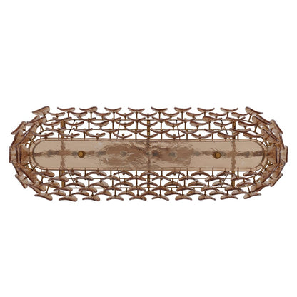 Kalco Lighting Uroko 9 Light Linear Pendant, Polished Winter Brass