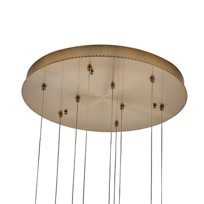 Kalco Lighting Kiriko 9 Light Chandelier, Winter Brass