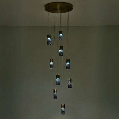 Kalco Lighting Kiriko 9 Light Chandelier, Winter Brass