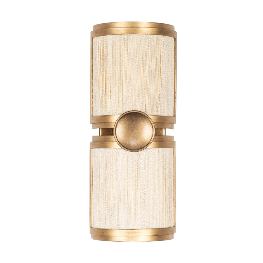 Kalco Lighting Button 2Lt Wall Sconce, Pearlized Brass Modern Gold - 526821PABMG