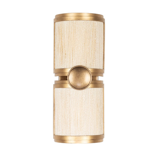 Kalco Lighting Button 2Lt Wall Sconce, Pearlized Brass Modern Gold - 526821PABMG