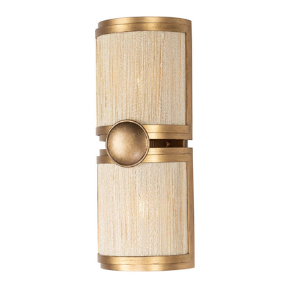 Kalco Lighting Button 2Lt Wall Sconce, Pearlized Brass Modern Gold
