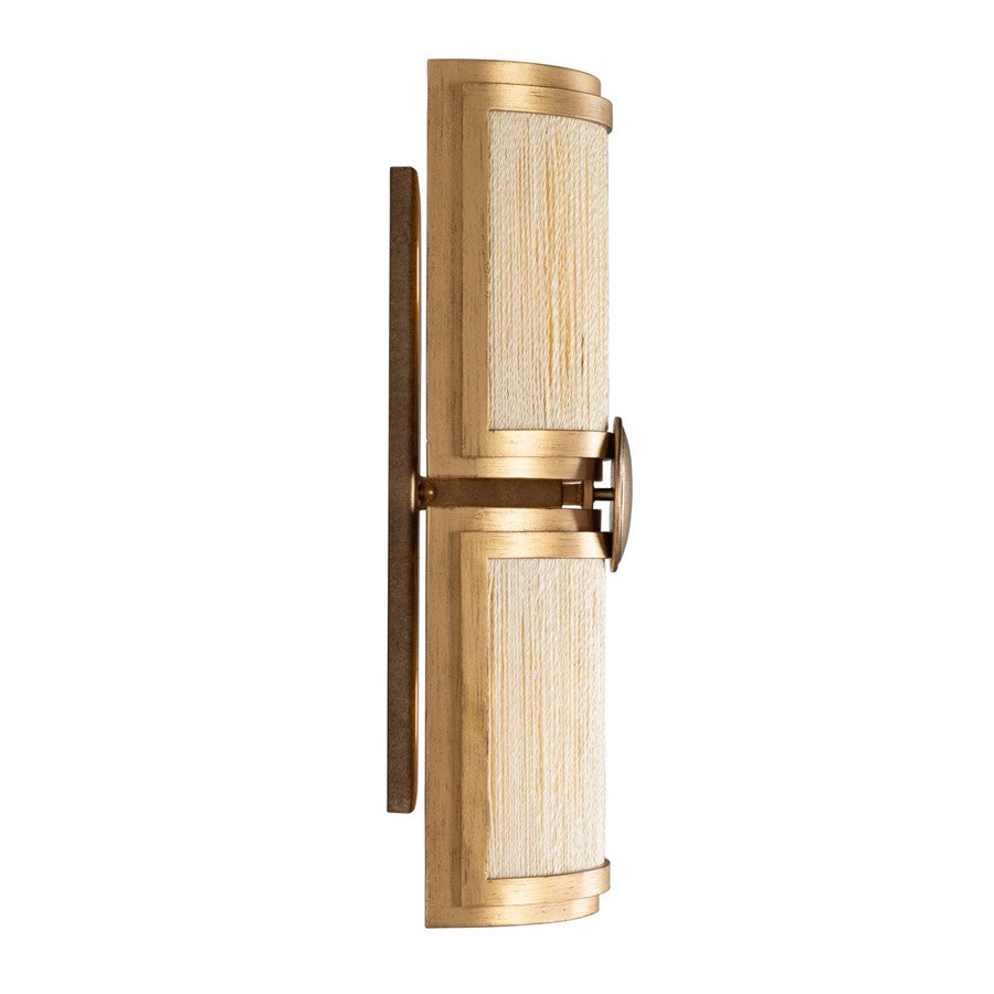 Kalco Lighting Button 2Lt Wall Sconce, Pearlized Brass Modern Gold
