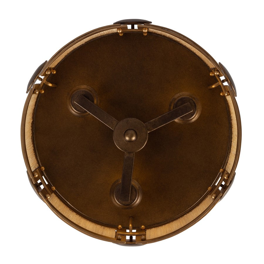 Kalco Lighting Button 3Lt Semi-Flush Mount, Brass/Modern Gold