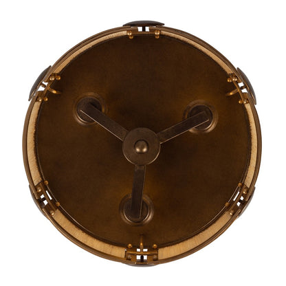 Kalco Lighting Button 3Lt Semi-Flush Mount, Brass/Modern Gold