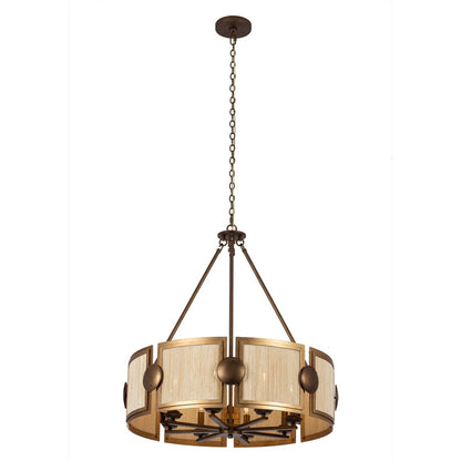 Kalco Lighting Button 8Lt Chandelier, Pearlized Brass/Modern Gold