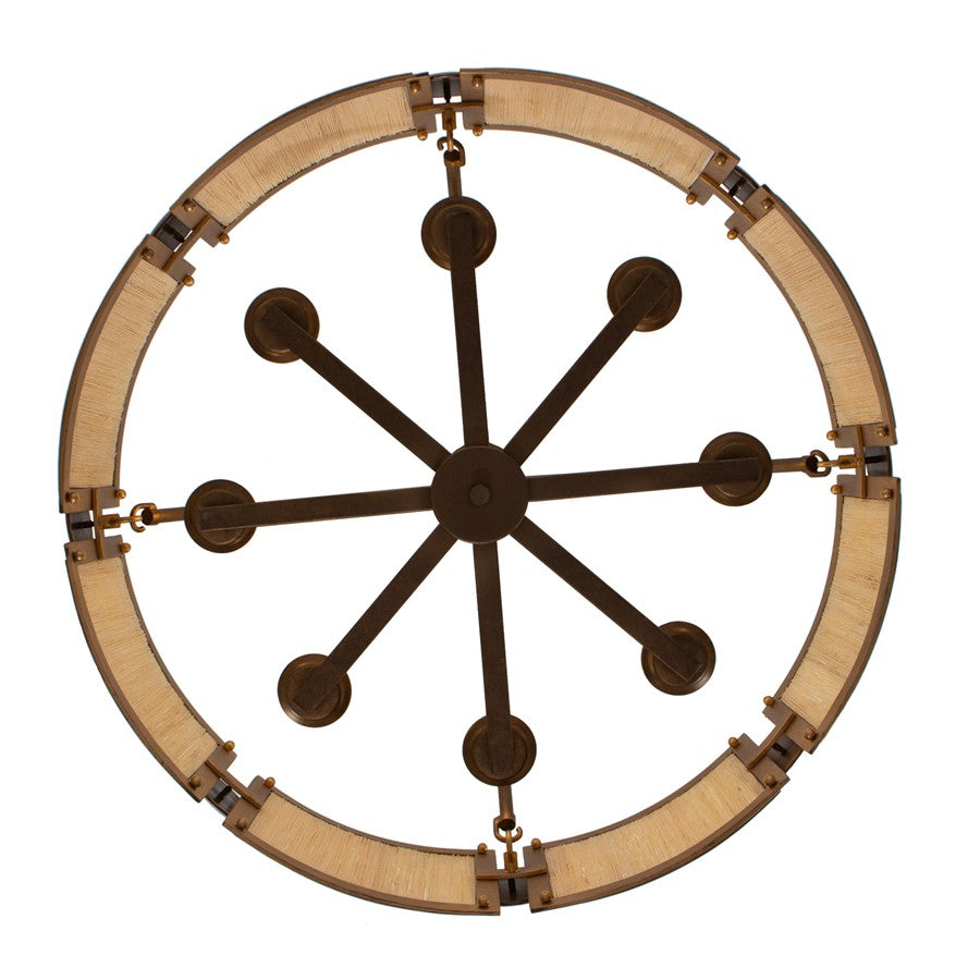 Kalco Lighting Button 8Lt Chandelier, Pearlized Brass/Modern Gold