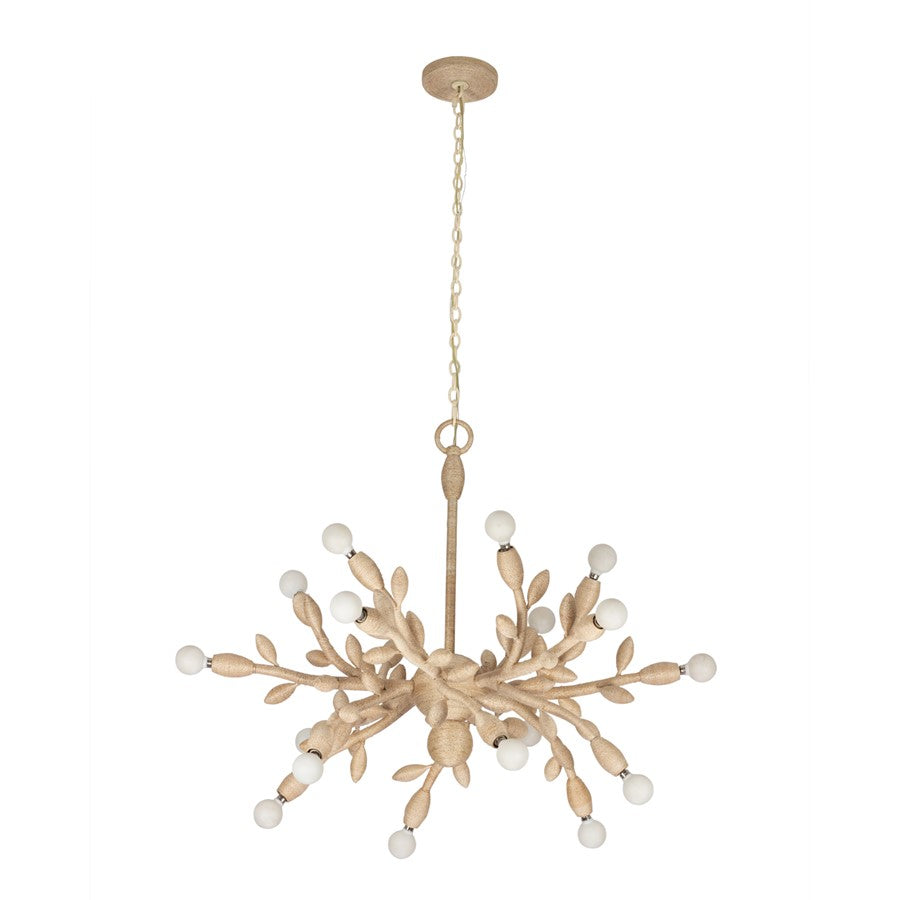 Kalco Lighting Branche 18 Light Chandelier, Warm Ivory