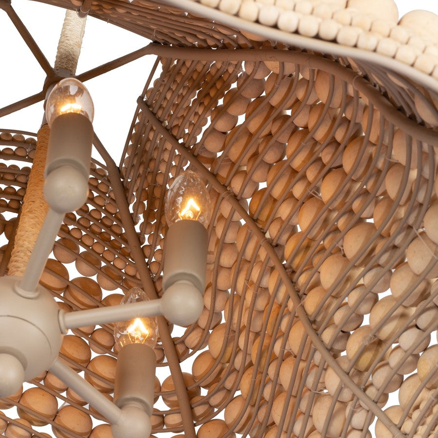 Kalco Lighting Coaxial 6 Light 14.5" Pendant, Jute