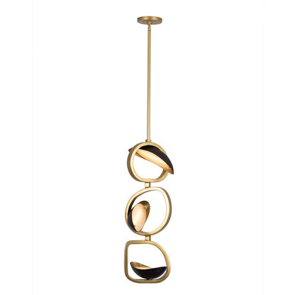 Kalco Lighting Onyx 3 Light Pendant, Brushed Gold/Satin Bronze - 527211BGZ