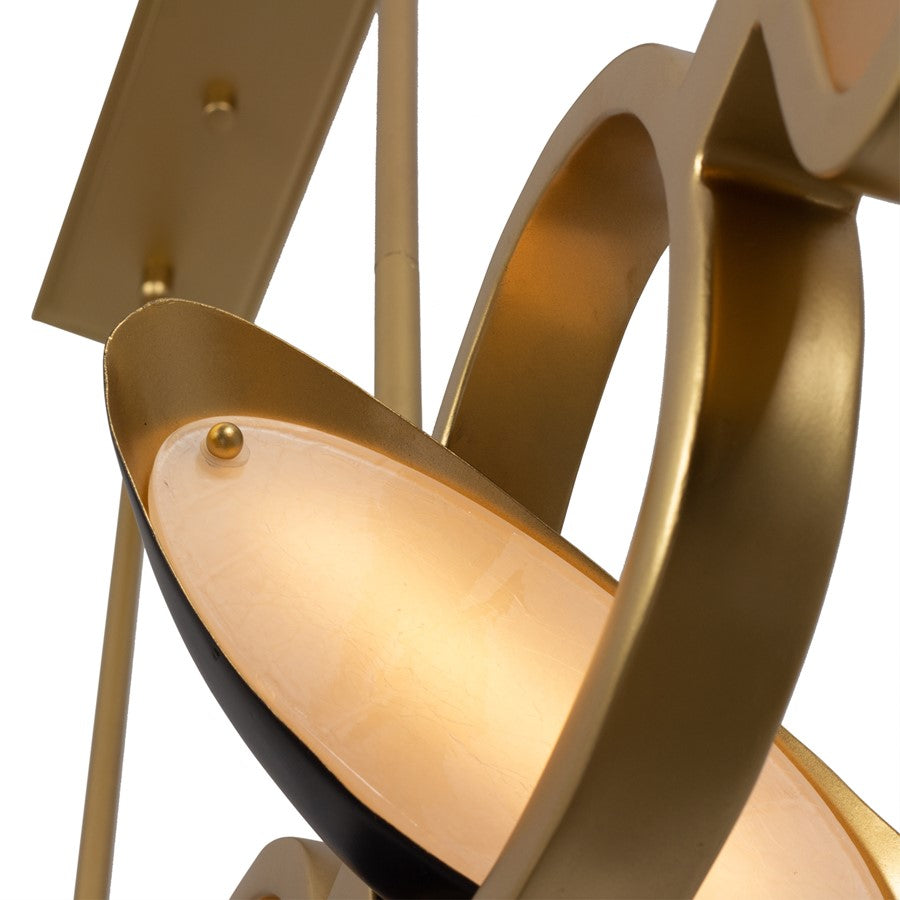Kalco Lighting Onyx 6Lt Linear Pendant, Gold/Satin Bronze