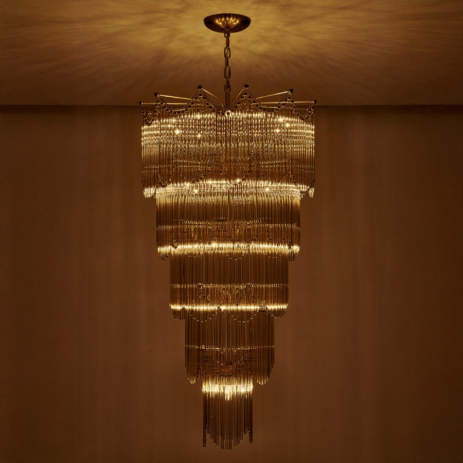 Kalco Lighting Adorn 40 Light Chandelier, Vintage Brass