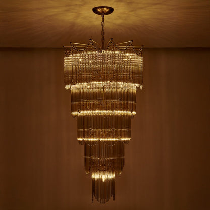 Kalco Lighting Adorn 40 Light Chandelier, Vintage Brass