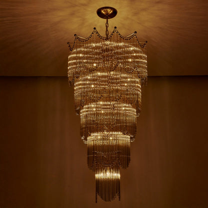 Kalco Lighting Adorn 40 Light Chandelier, Vintage Brass